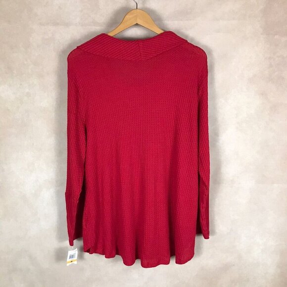 Dark Red Long Sleeve Cowl Neck Soft Thermal Top NWT 3X - Picture 4 of 10